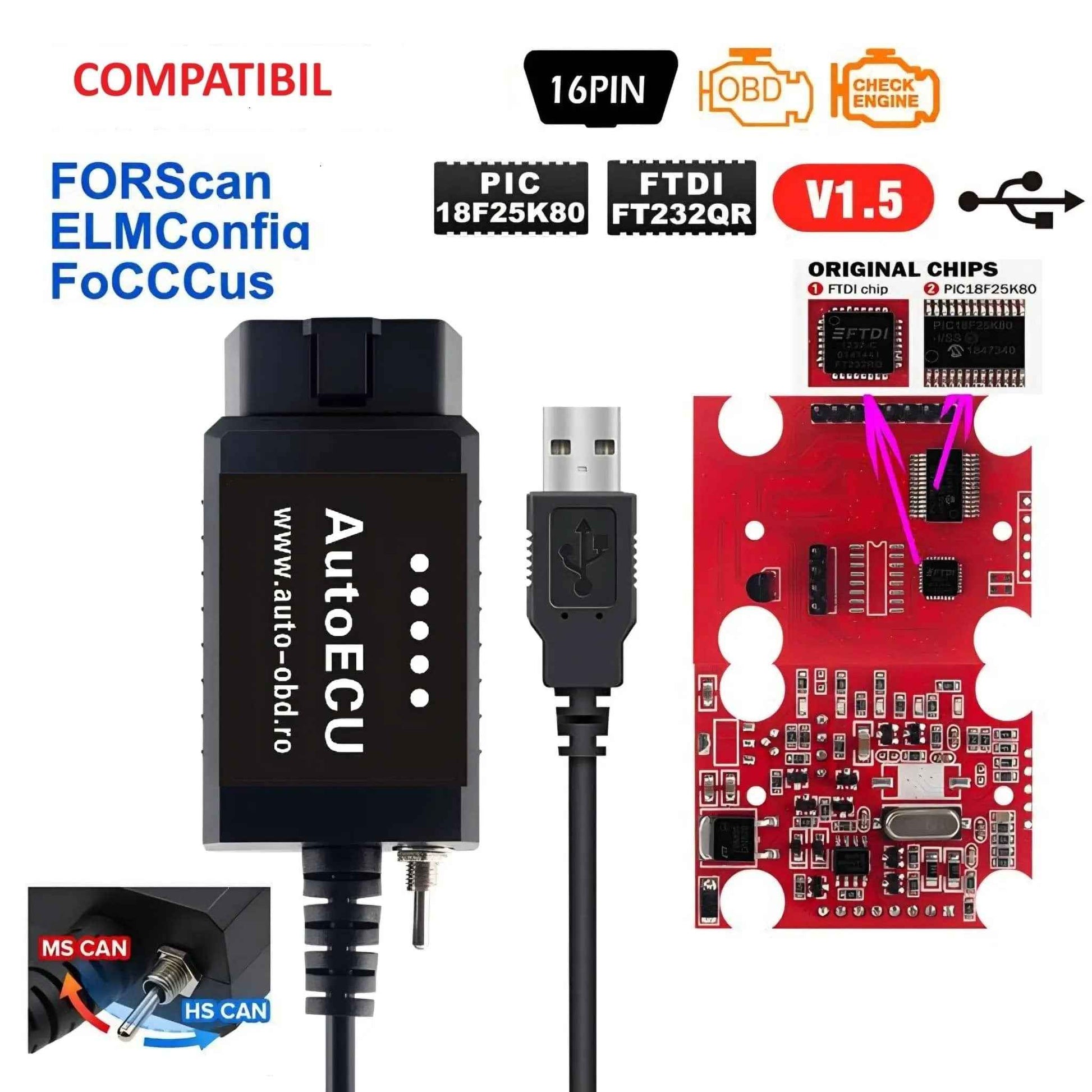 Tester diagnoza auto compatibil ForScan Ford Mazda