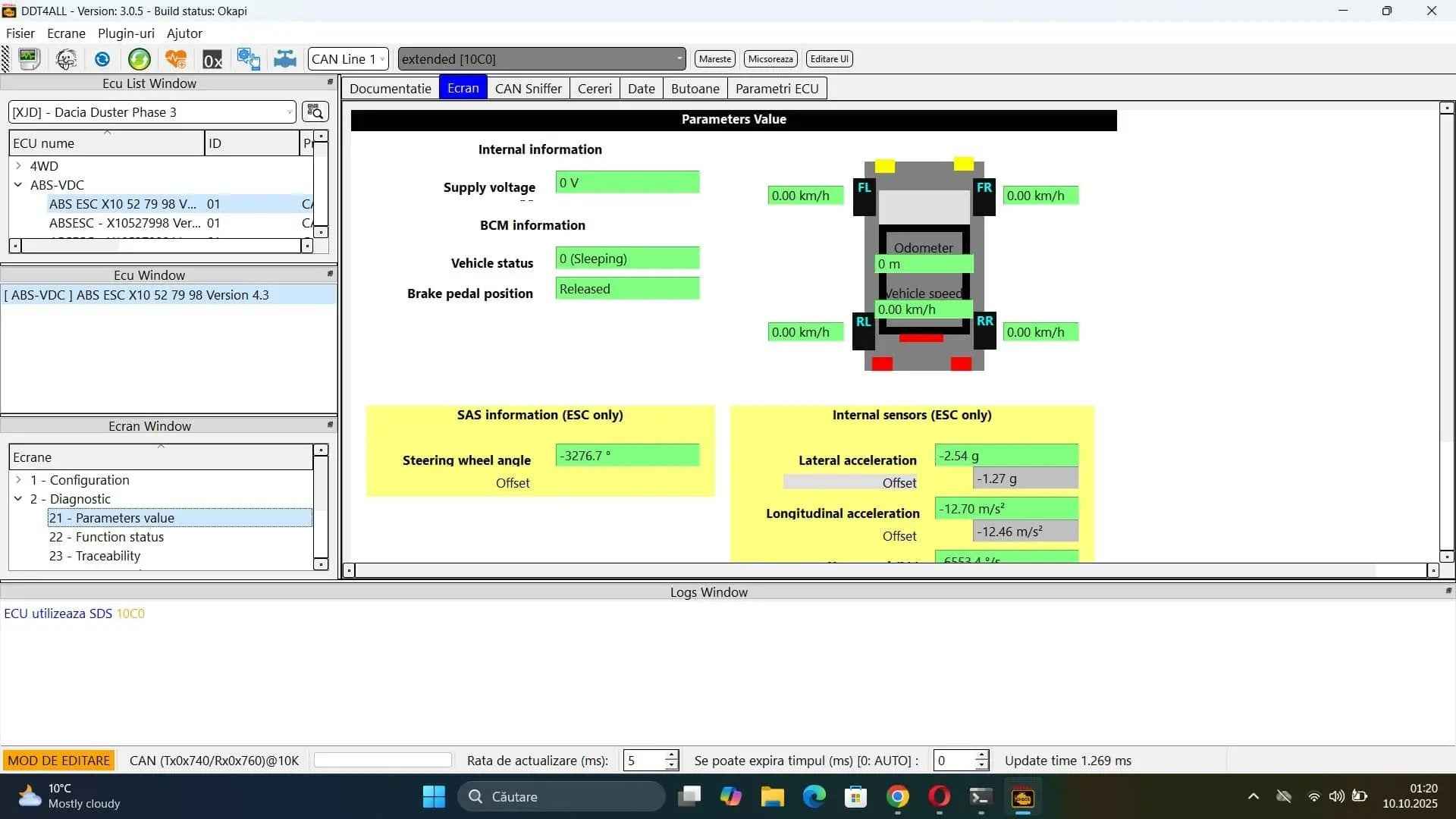 Tester diagnoza auto compatibil Dacia Renault DDT4ALL